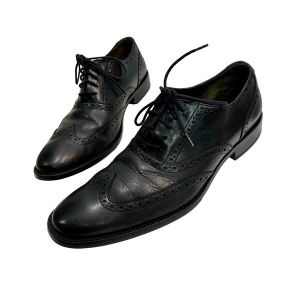 Cole Haan Men\'s Black Leather Wingtip Oxfords Brogues | 9.5 M main image 11